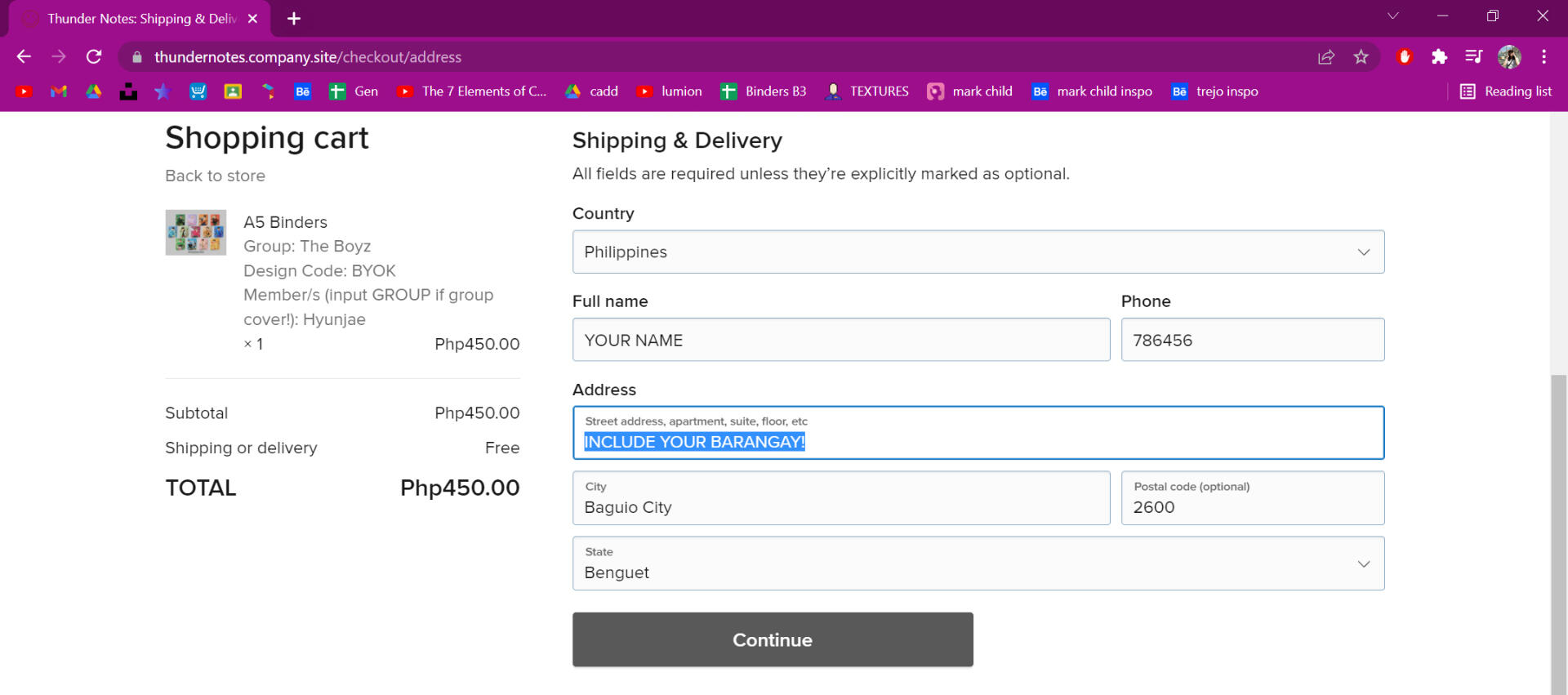 Please include your barangay in this section, especially if you're opting for GGX delivery.